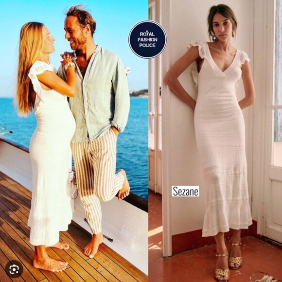 NWT Sezane Aphrodite Midi Dress - Ecru Ivory Cream Vacation Knit French Classic - Picture 1 of 11